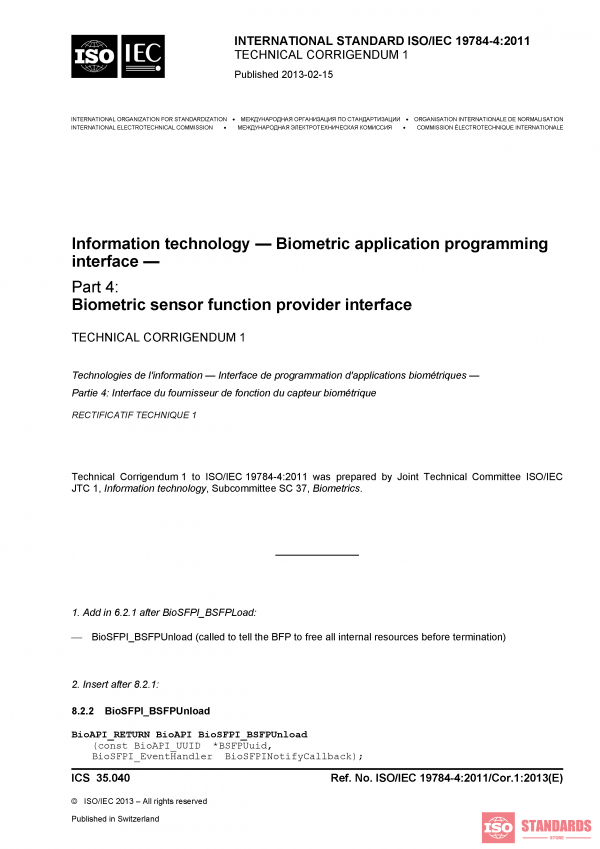 ISO/IEC 19784-4:2011/Cor 1:2013 PDF