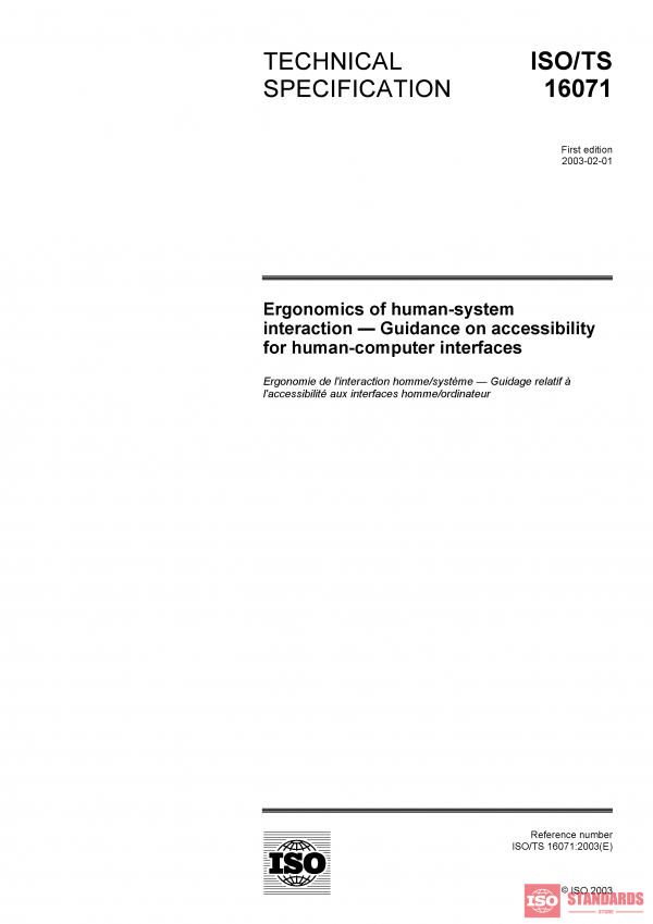 ISO/TS 16071:2003 PDF