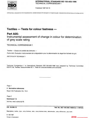 ISO 105-A05:1996/Cor 1:1997 PDF