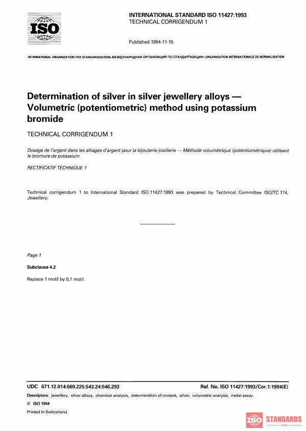 ISO 11427:1993/Cor 1:1994 PDF