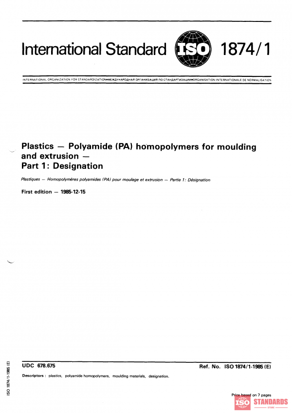 ISO 1874-1:1985 PDF