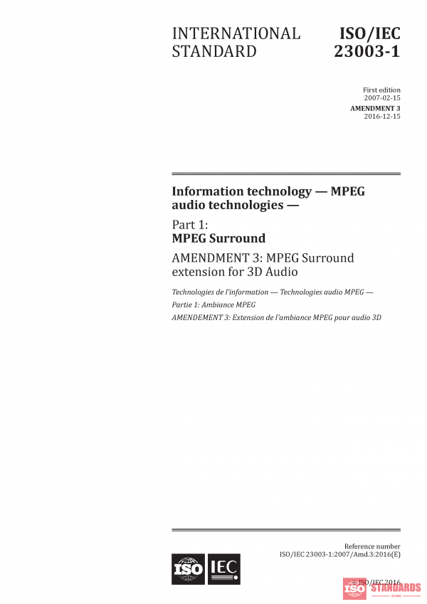 ISO/IEC 23003-1:2007/Amd 3:2016 PDF