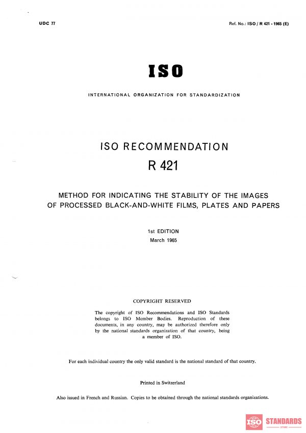 ISO/R 421:1965 PDF