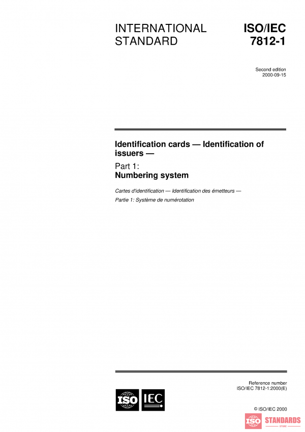 ISO/IEC 7812-1:2000 PDF