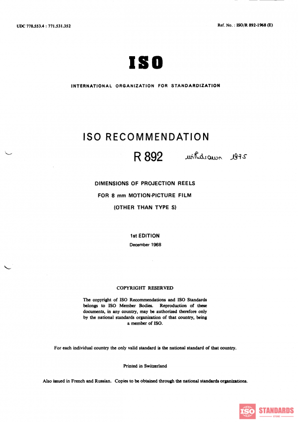 ISO/R 892:1968 PDF