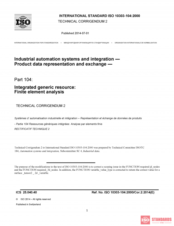 ISO 10303-104:2000/Cor 2:2014 PDF