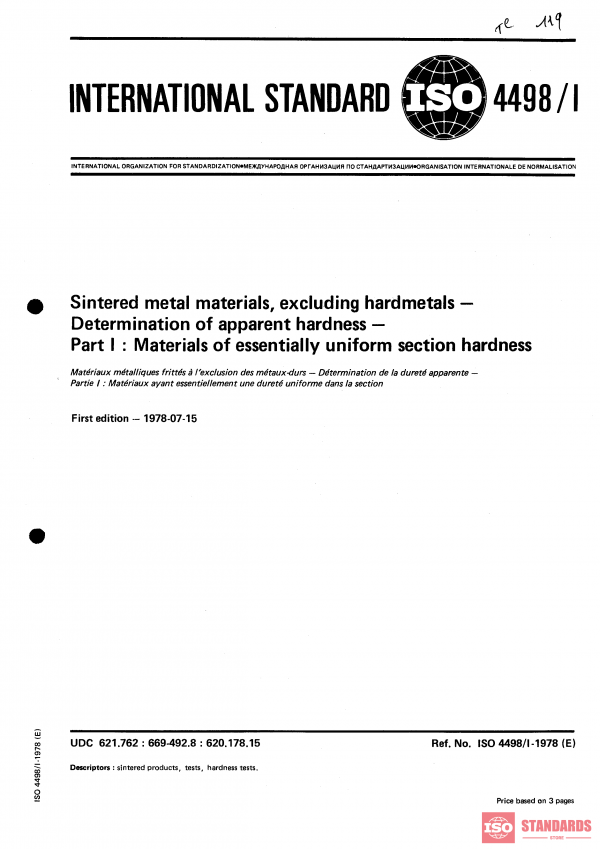 ISO 4498-1:1978 PDF