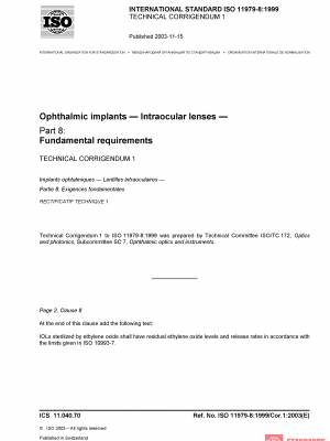 ISO 11979-8:1999/Cor 1:2003 PDF