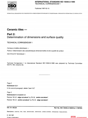 ISO 10545-2:1995/Cor 1:1997 PDF