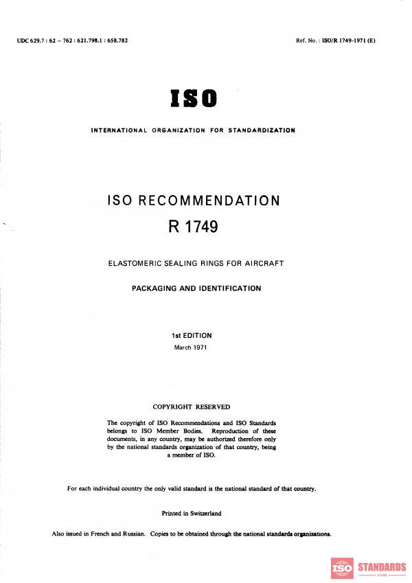 ISO/R 1749:1971 PDF