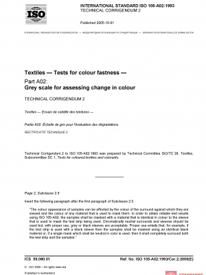 ISO 105-A02:1993/Cor 2:2005 PDF