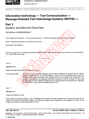 ISO/IEC 10021-1:1990/COR7:1994 PDF