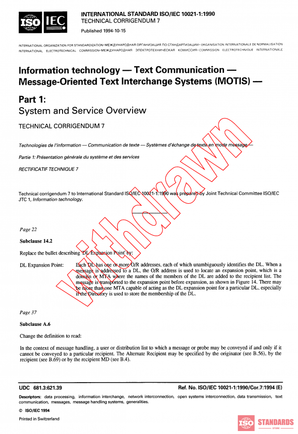 ISO/IEC 10021-1:1990/COR7:1994 PDF
