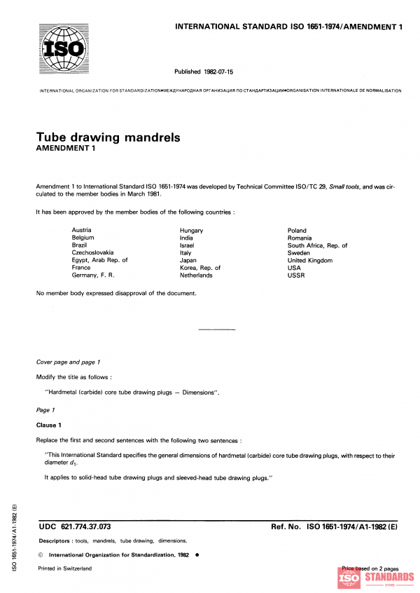 ISO 1651:1974/Amd 1:1982 PDF
