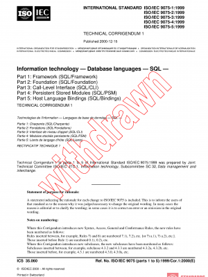 ISO/IEC 9075-5:1999/COR1:2000 PDF