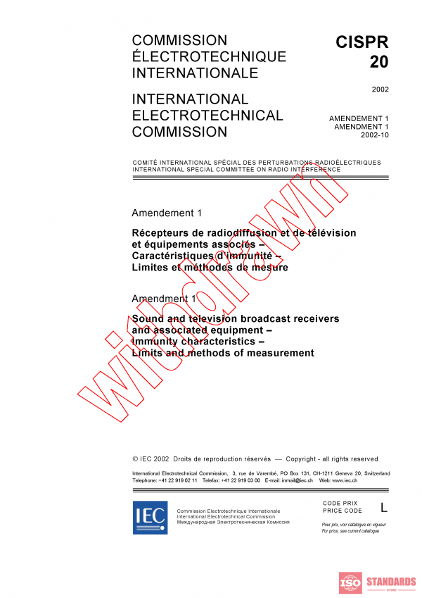 CISPR 20:2002/AMD1:2002 PDF