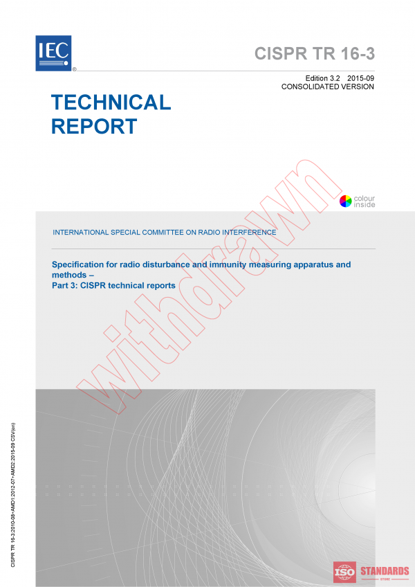 CISPR TR 16-3:2010+AMD1:2012+AMD2:2015 CSV PDF
