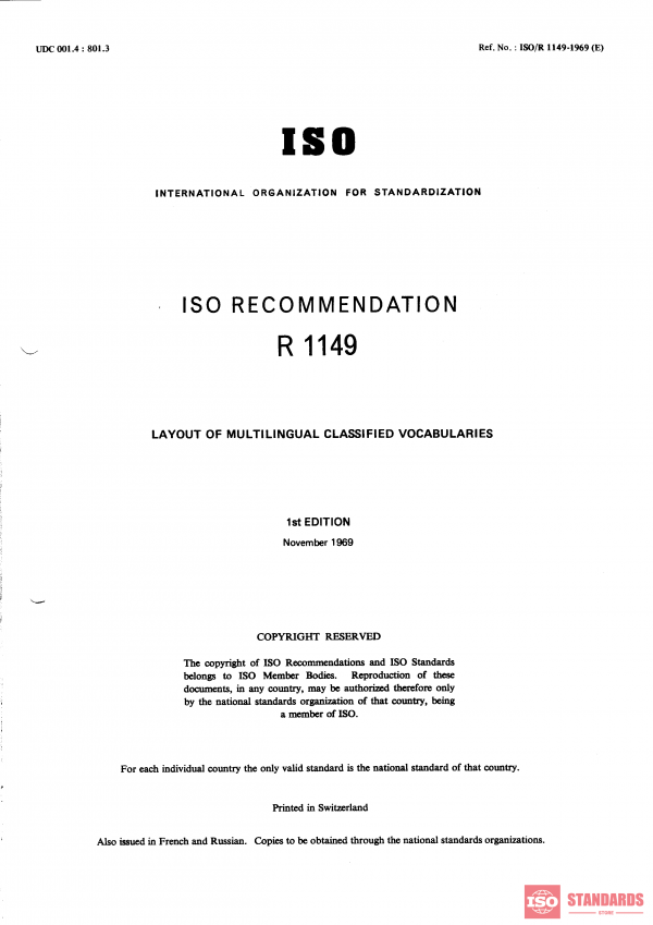 ISO/R 1149:1969 PDF
