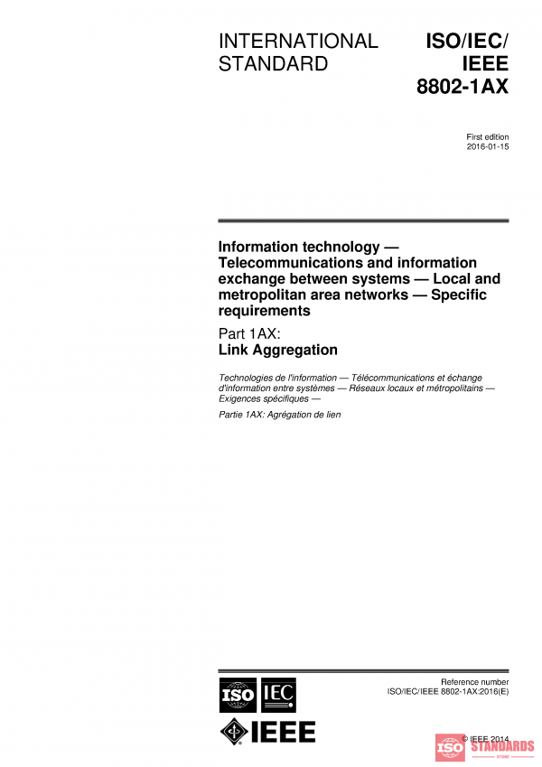 ISO/IEC/IEEE 8802-1AX:2016 PDF