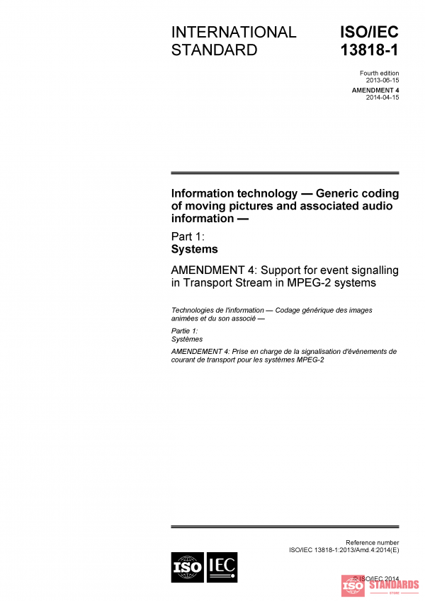 ISO/IEC 13818-1:2013/Amd 4:2014 PDF