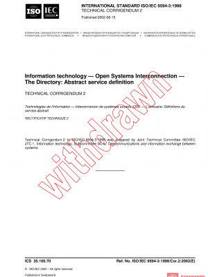 ISO/IEC 9594-3:1998/COR2:2002 PDF
