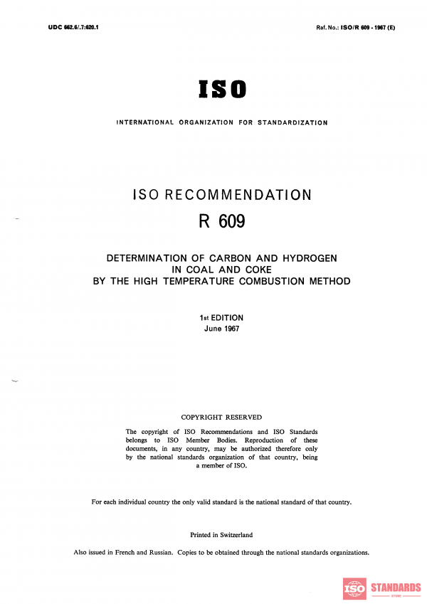 ISO/R 609:1967 PDF