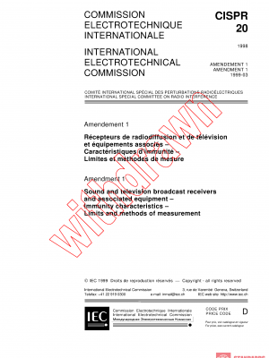 CISPR 20:1998/AMD1:1999 PDF