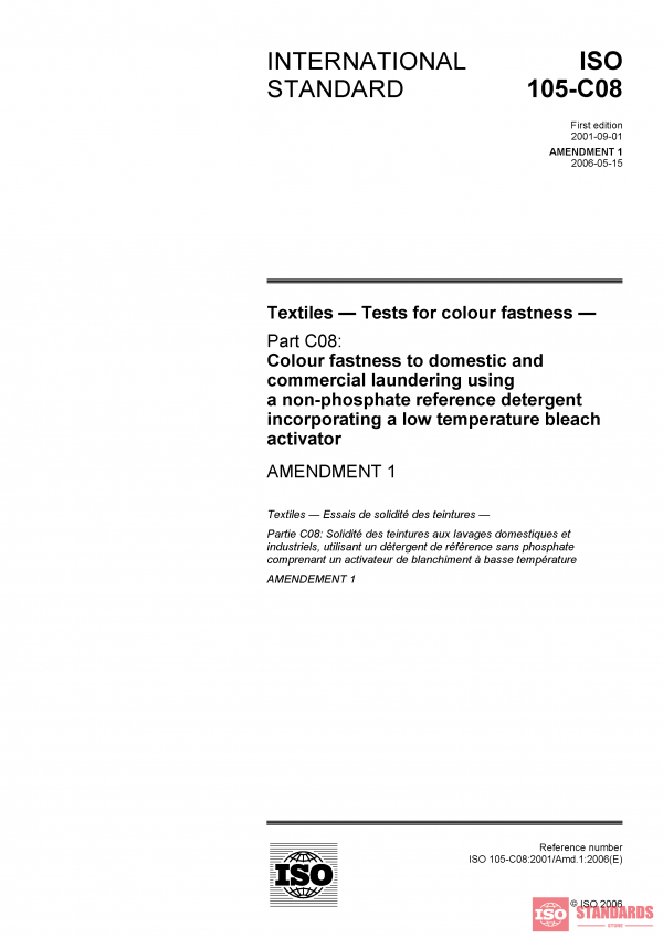 ISO 105-C08:2001/Amd 1:2006 PDF
