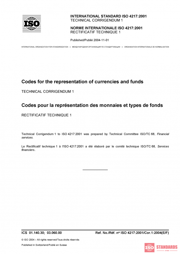 ISO 4217:2001/Cor 1:2004 PDF