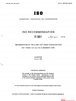ISO/R 961:1969 PDF