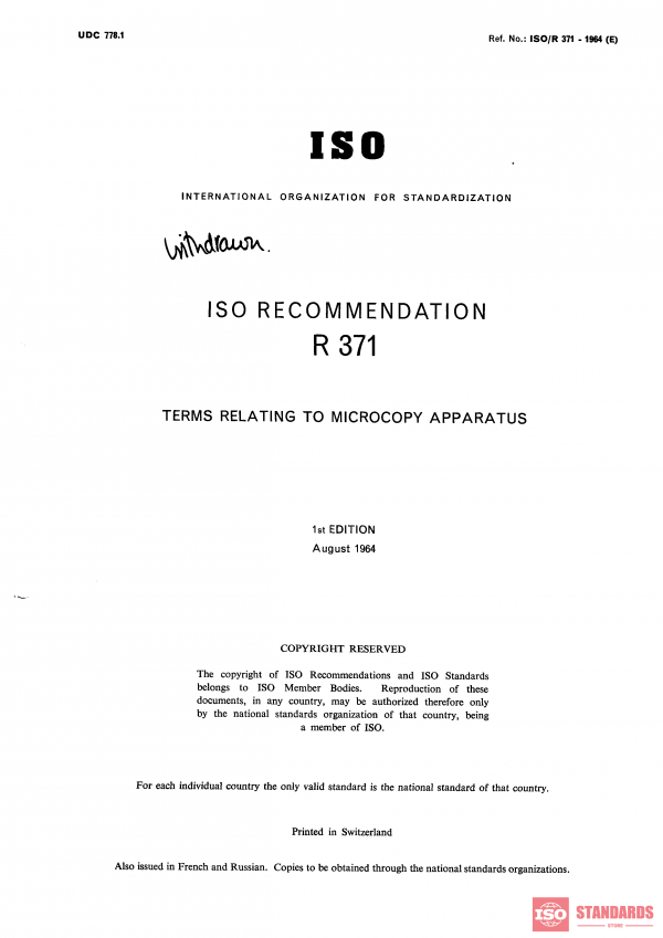 ISO/R 371:1964 PDF
