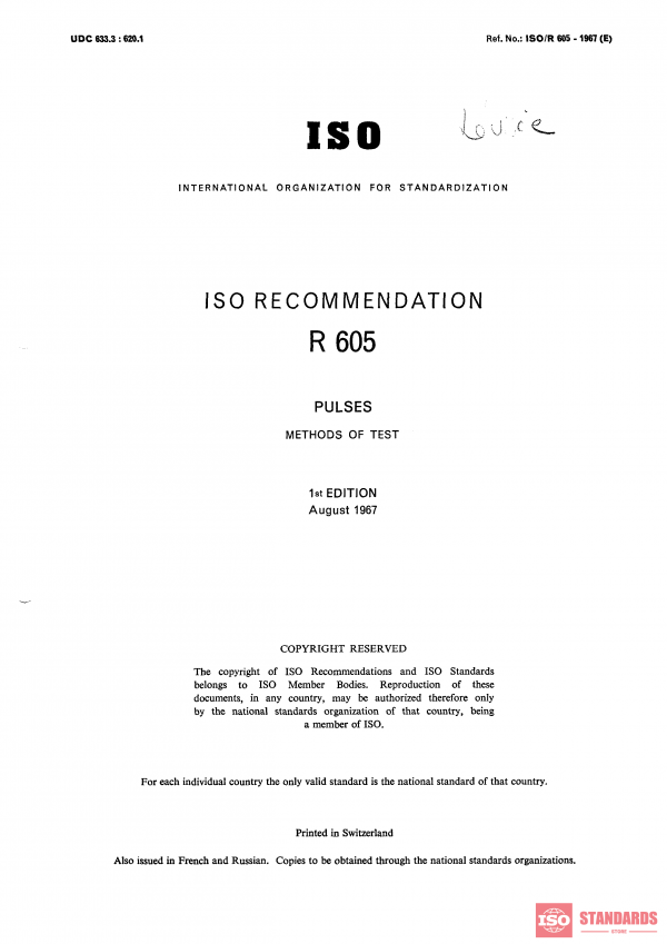 ISO/R 605:1967 PDF