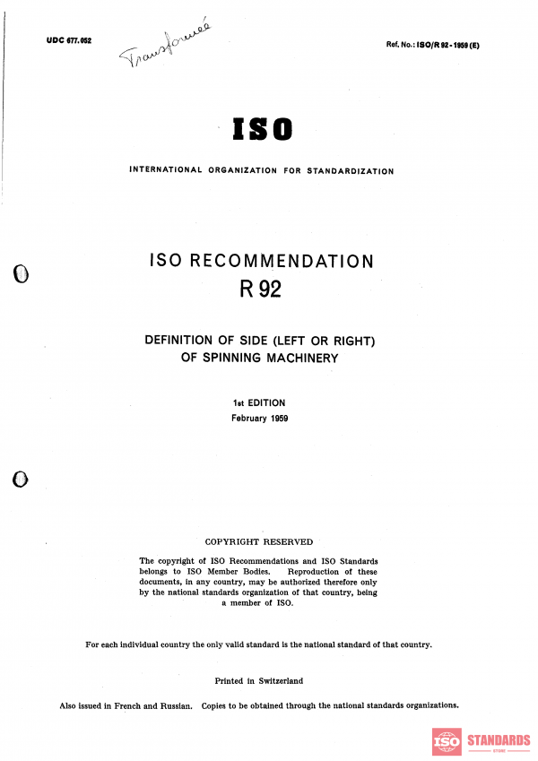 ISO/R 92:1959 PDF
