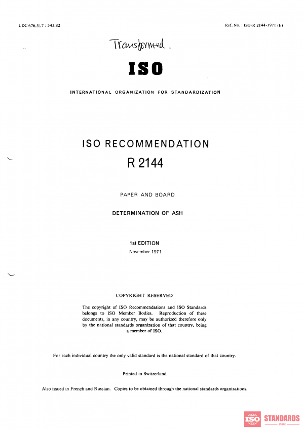 ISO/R 2144:1971 PDF