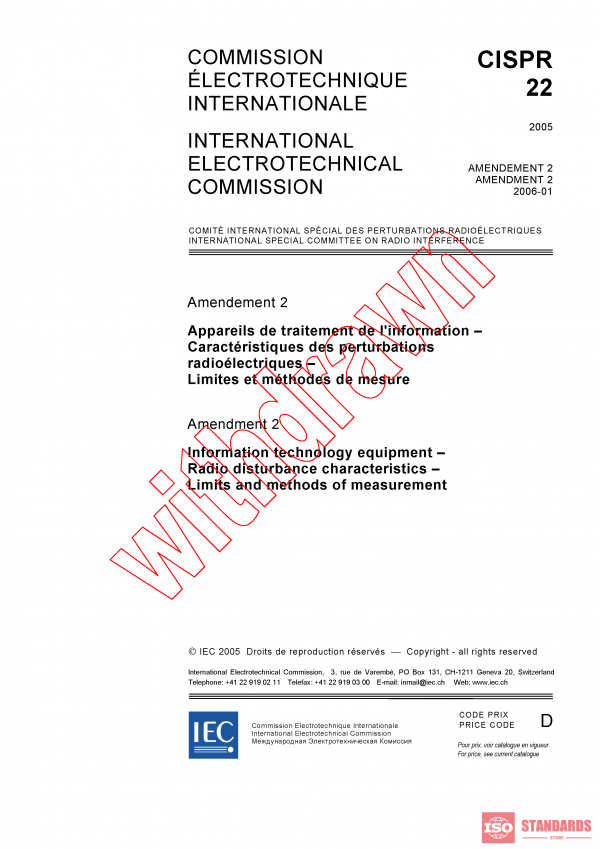 CISPR 22:2005/AMD2:2006 PDF