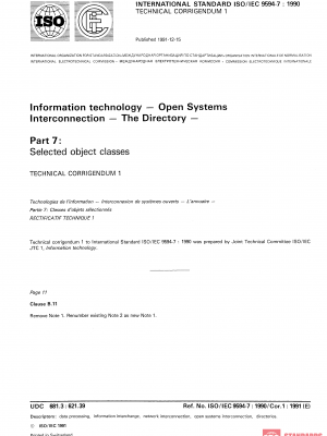 ISO/IEC 9594-7:1990/Cor 1:1991 PDF