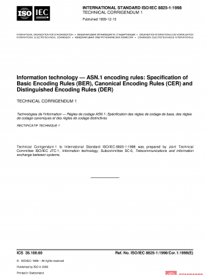 ISO/IEC 8825-1:1998/Cor 1:1999 PDF