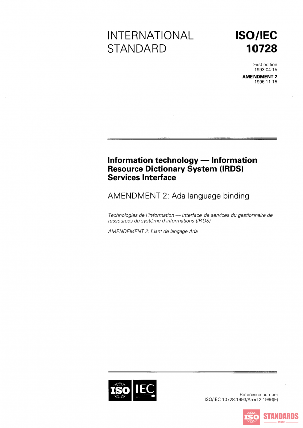 ISO/IEC 10728:1993/Amd 2:1996 PDF