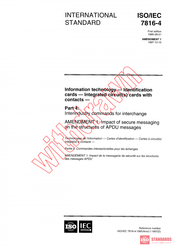 ISO/IEC 7816-4:1995/AMD1:1997 PDF