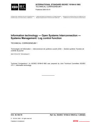 ISO/IEC 10164-6:1993/COR1:2003 PDF