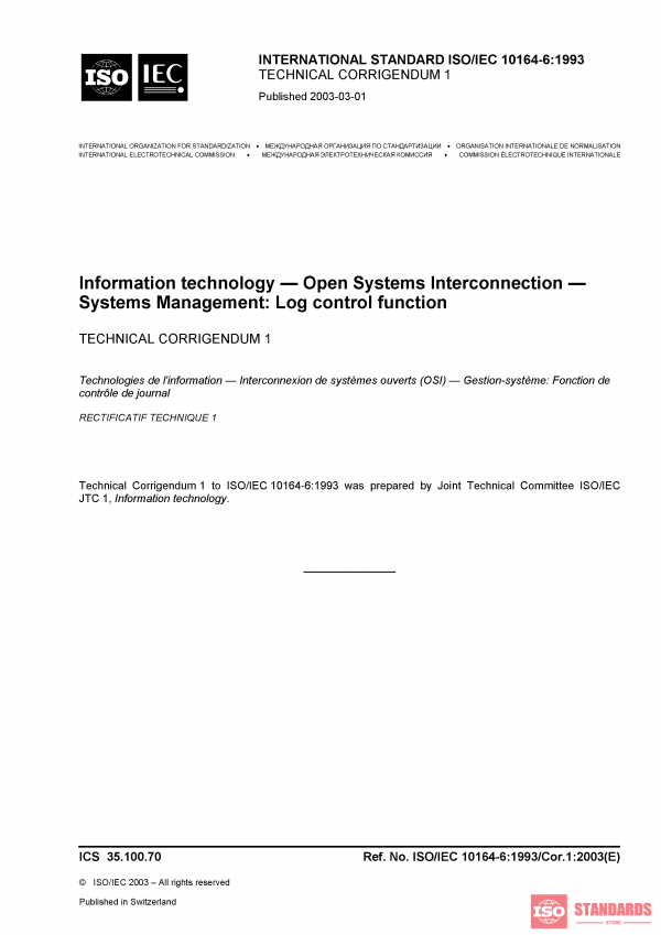 ISO/IEC 10164-6:1993/COR1:2003 PDF