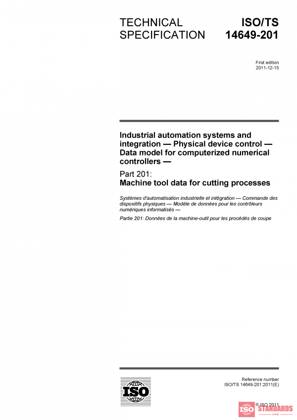 ISO/TS 14649-201:2011 PDF
