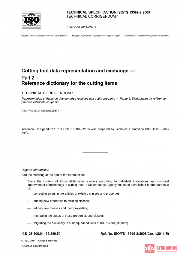 ISO/TS 13399-2:2005/Cor 1:2011 PDF