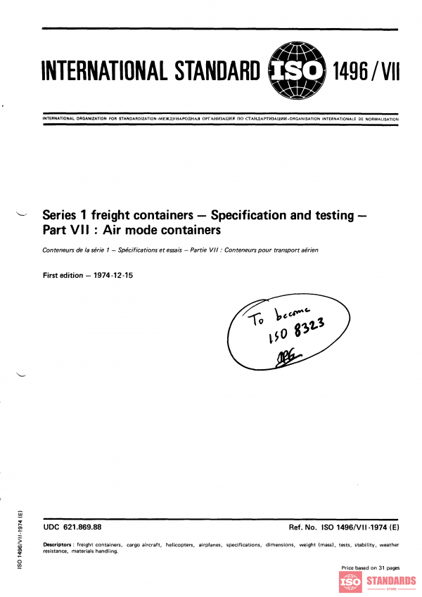 ISO 1496-7:1974 PDF