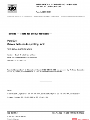 ISO 105-E05:1989/Cor 1:2002 PDF