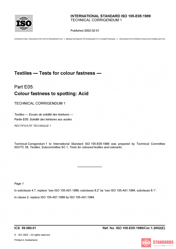 ISO 105-E05:1989/Cor 1:2002 PDF