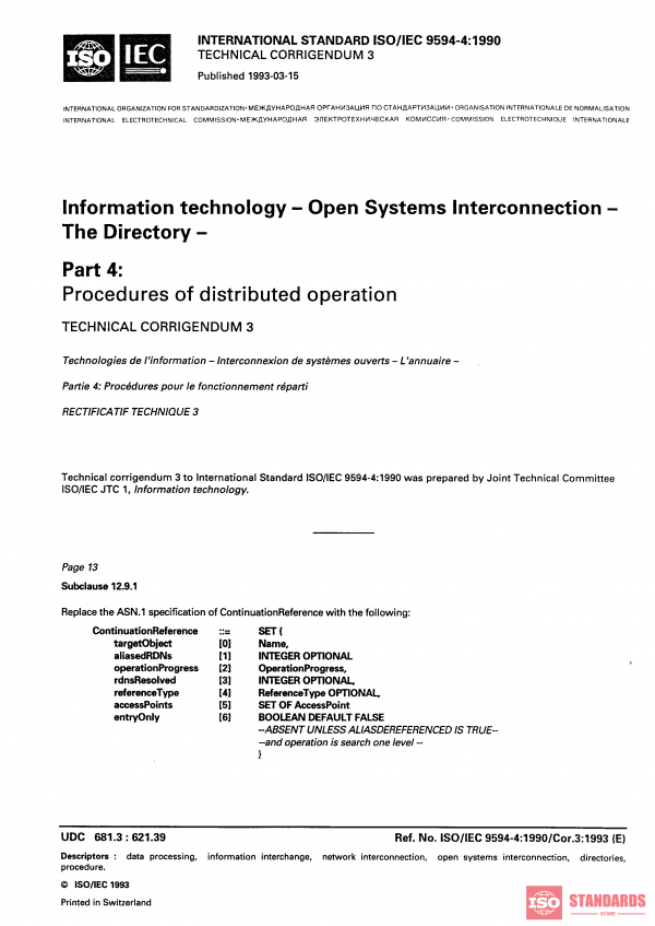 ISO/IEC 9594-4:1990/Cor 3:1993 PDF