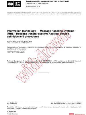 ISO/IEC 10021-4:1997/COR1:1998 PDF