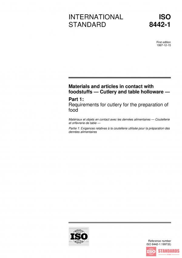 ISO 8442-1:1997 PDF