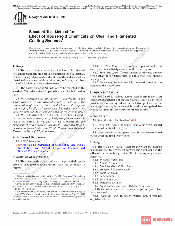 ASTM 1308 20 WG:2020 PDF